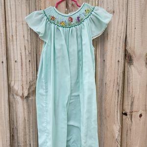 Buttons n Bows Little Mermaid inspired smocked bishop dress